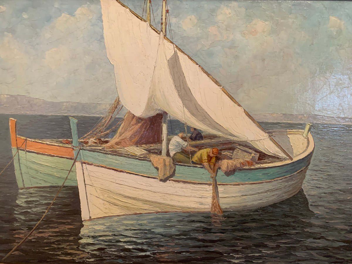 Marine « Les Barques »  Edouard Mandon – (1885-1977)