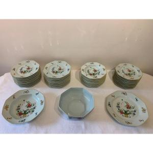 Porcelain Table Service - Limoges - Raynaud - “little Chinese Basket” Model