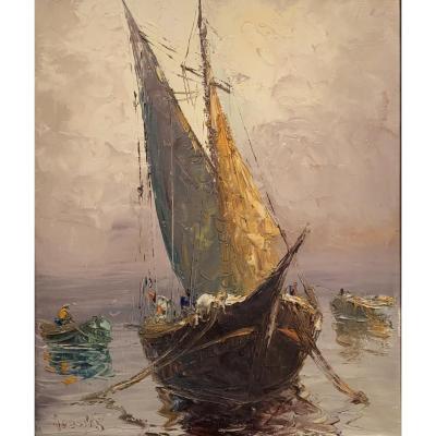 Marine-huile Sur Toile