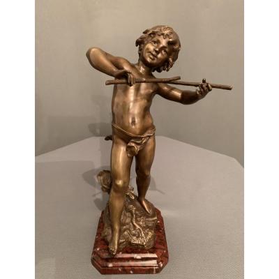 "future Musician" - Bronze By Louis-auguste Moreau (1855-1919)