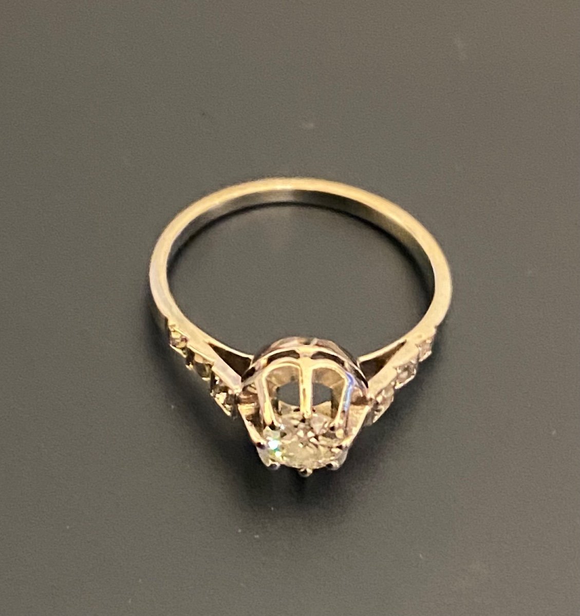 Old Art Deco Gold And Diamond Ring-photo-1