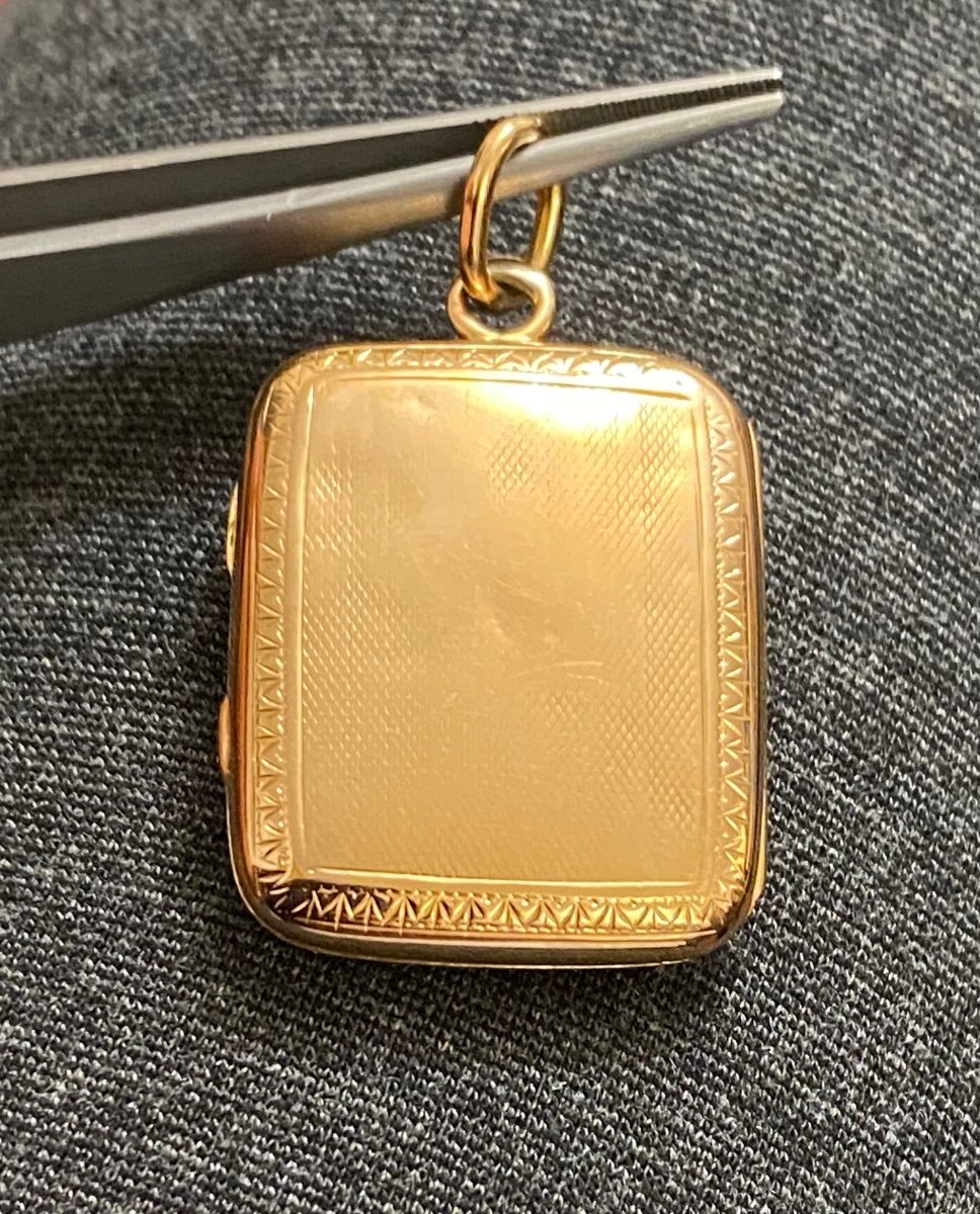 Old Souvenir Holder Pendant In Rose Gold 759/1000 Eme.-photo-2