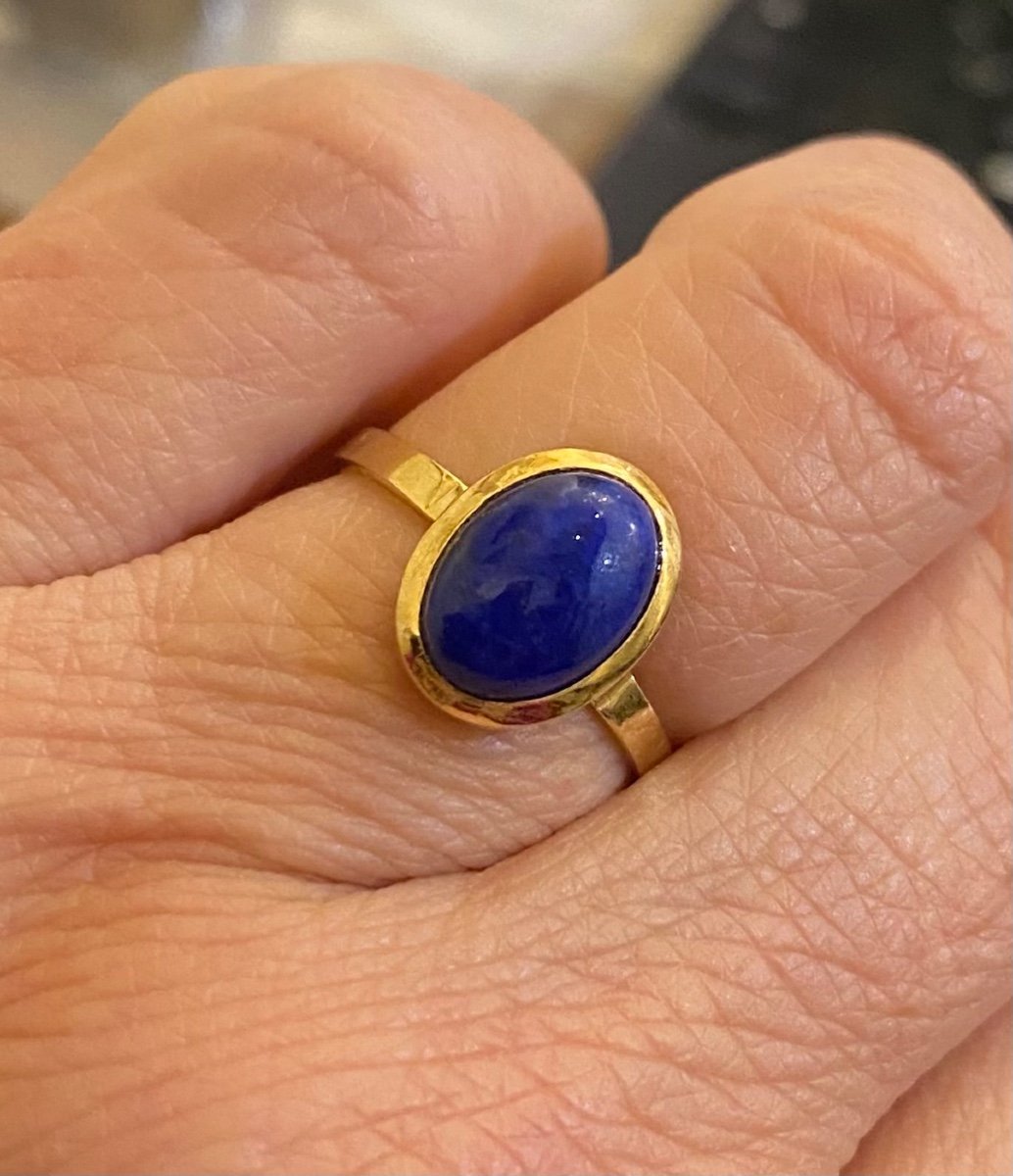 Gold And Lapis Lazuli Ring -photo-5