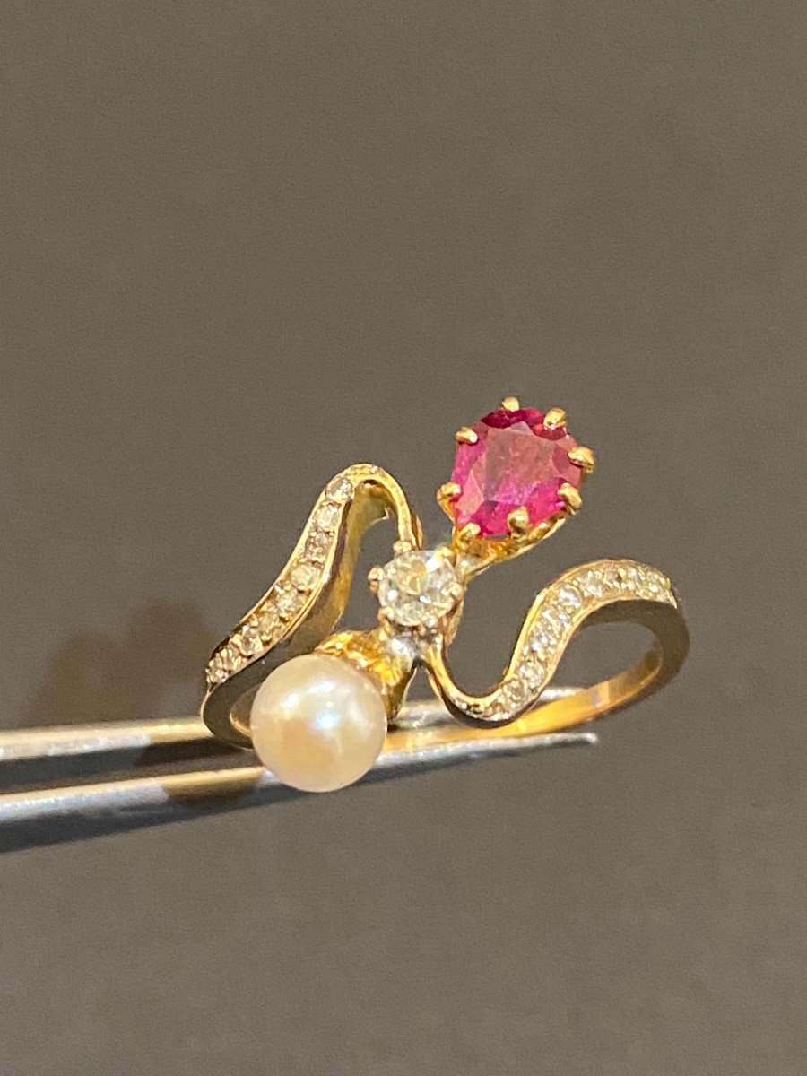 Old Gold, Ruby, Pearl And Diamond Ring. Duchess-photo-5