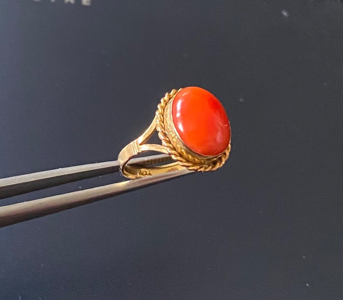 Ancienne Bague Or Et Corail-photo-1