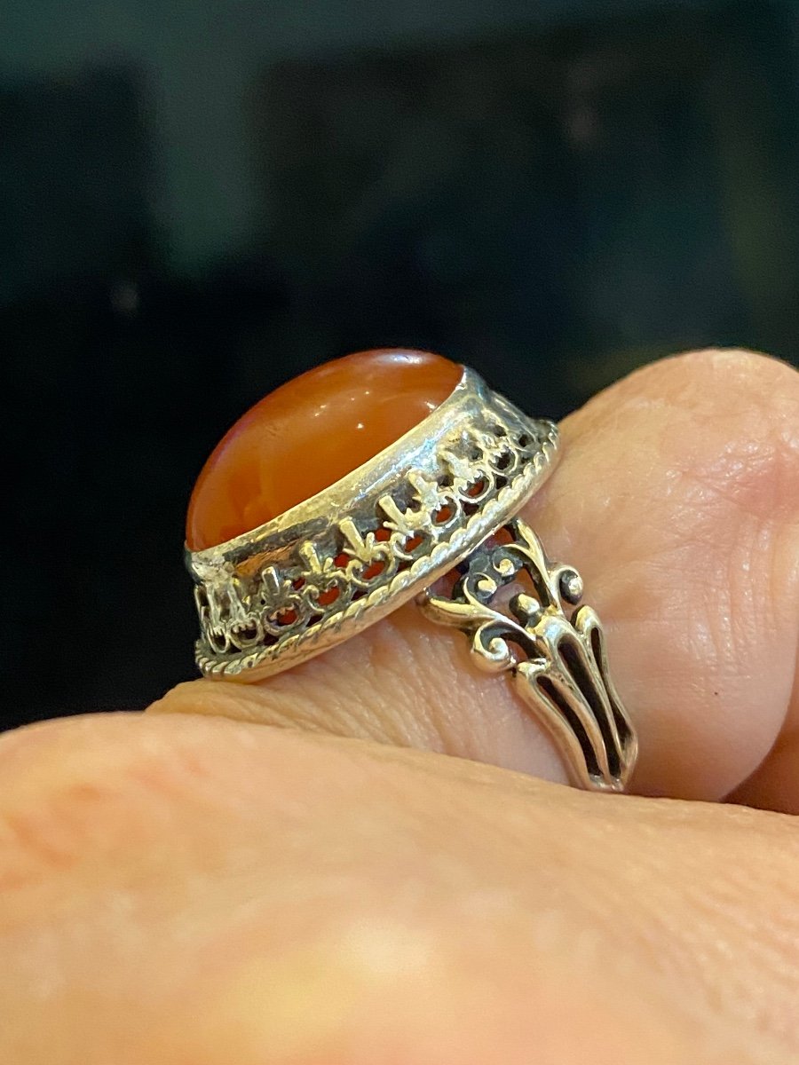 Old Silver And Carnelian Ring-photo-4