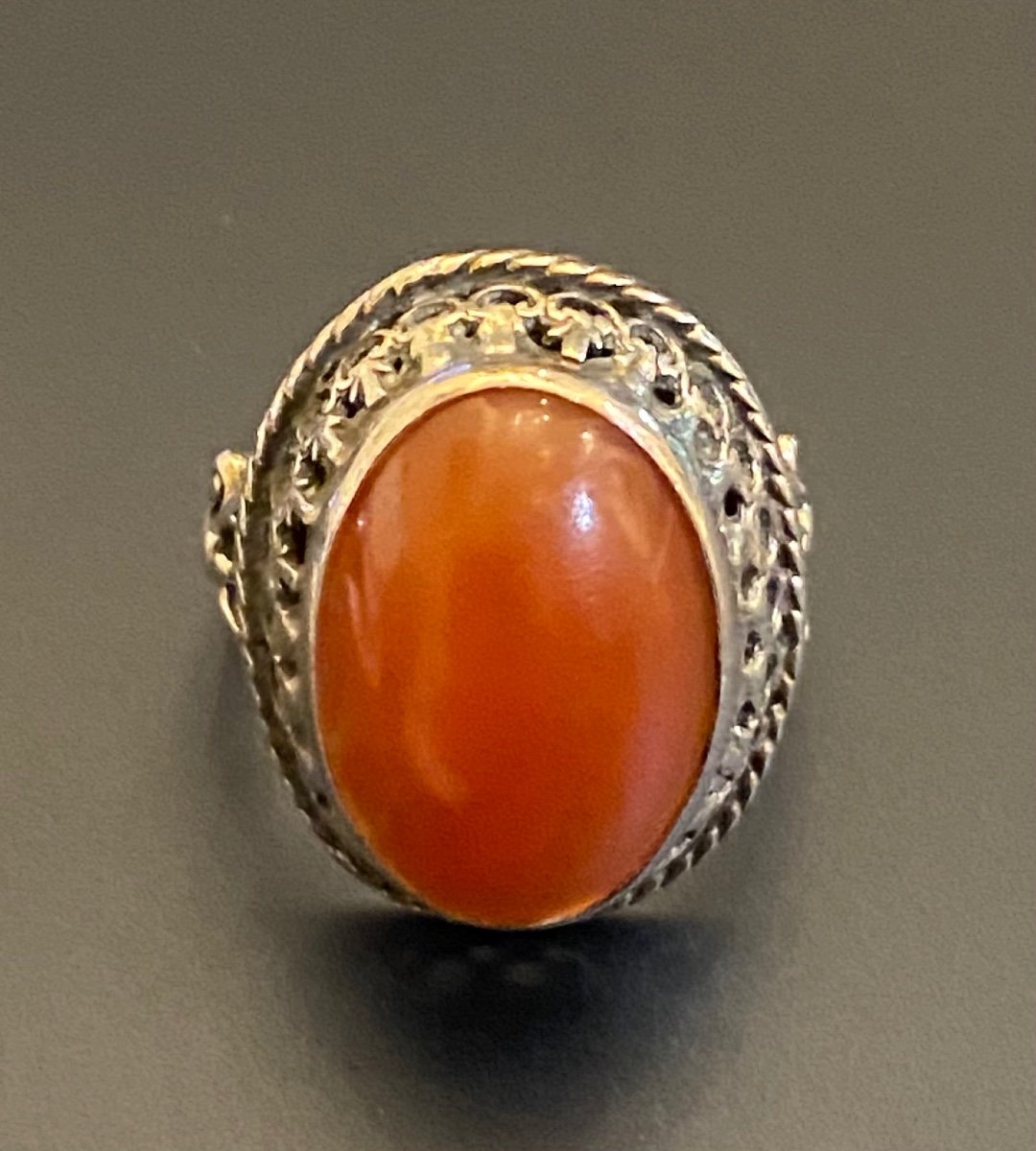 Old Silver And Carnelian Ring-photo-6