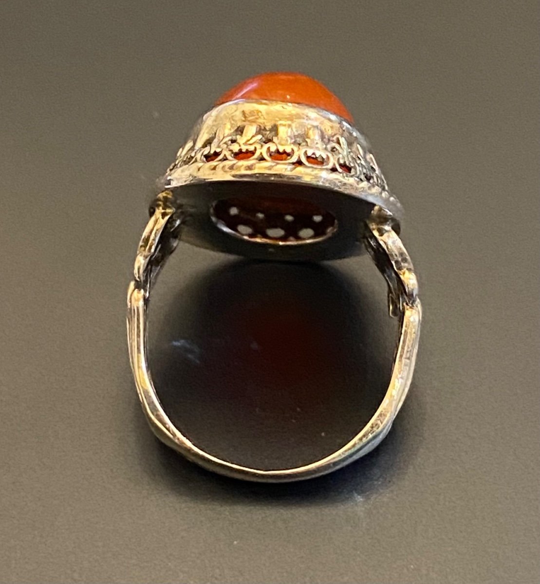 Old Silver And Carnelian Ring-photo-7