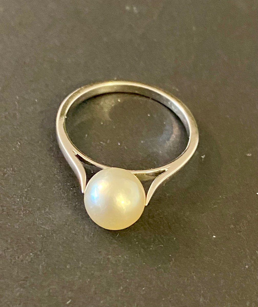 Old Gold Ring And Cultured Pearl-photo-3