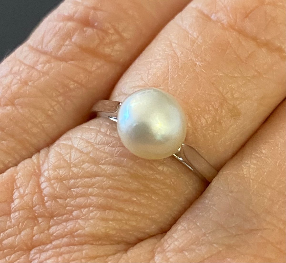 Old Gold Ring And Cultured Pearl-photo-2