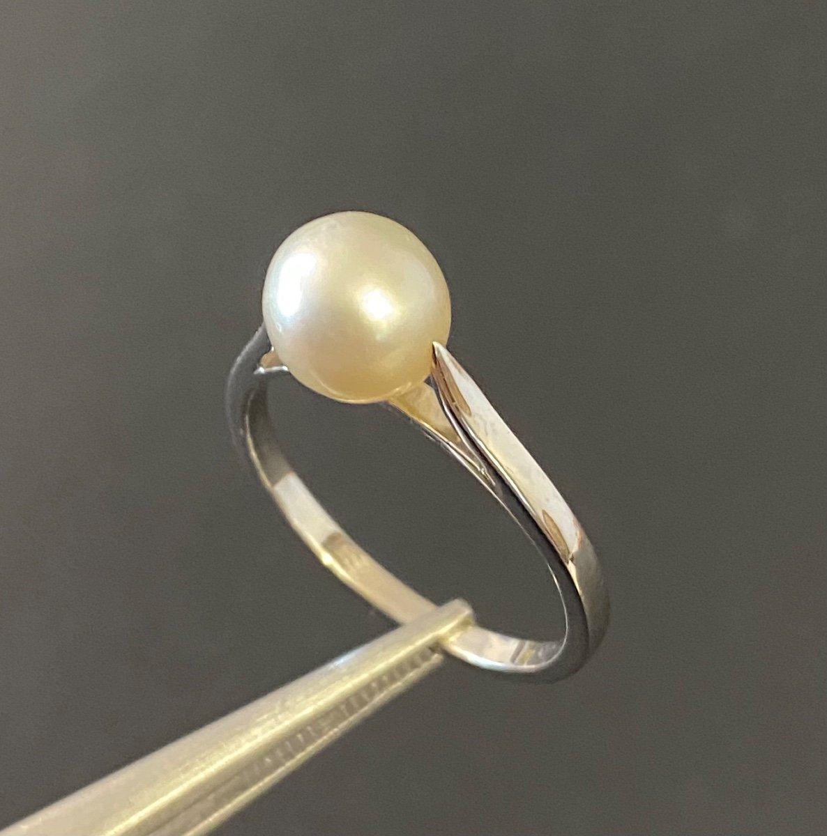 Old Gold Ring And Cultured Pearl-photo-3