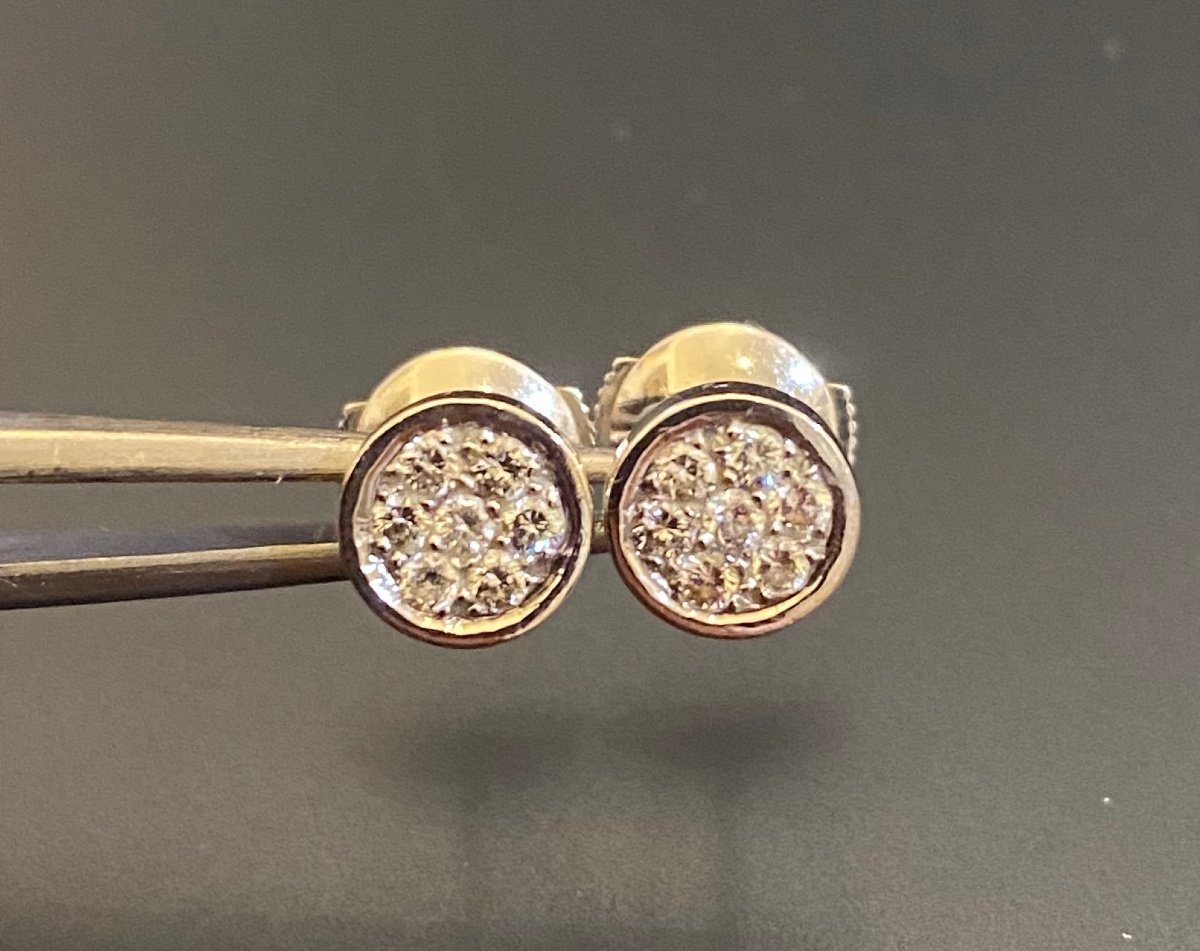 Pair Of Gold And Diamond Stud Earrings-photo-3