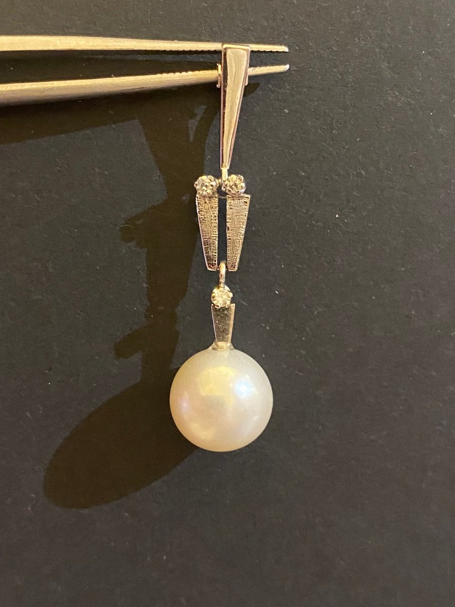 Gold, Pearl And Diamond Pendant-photo-4