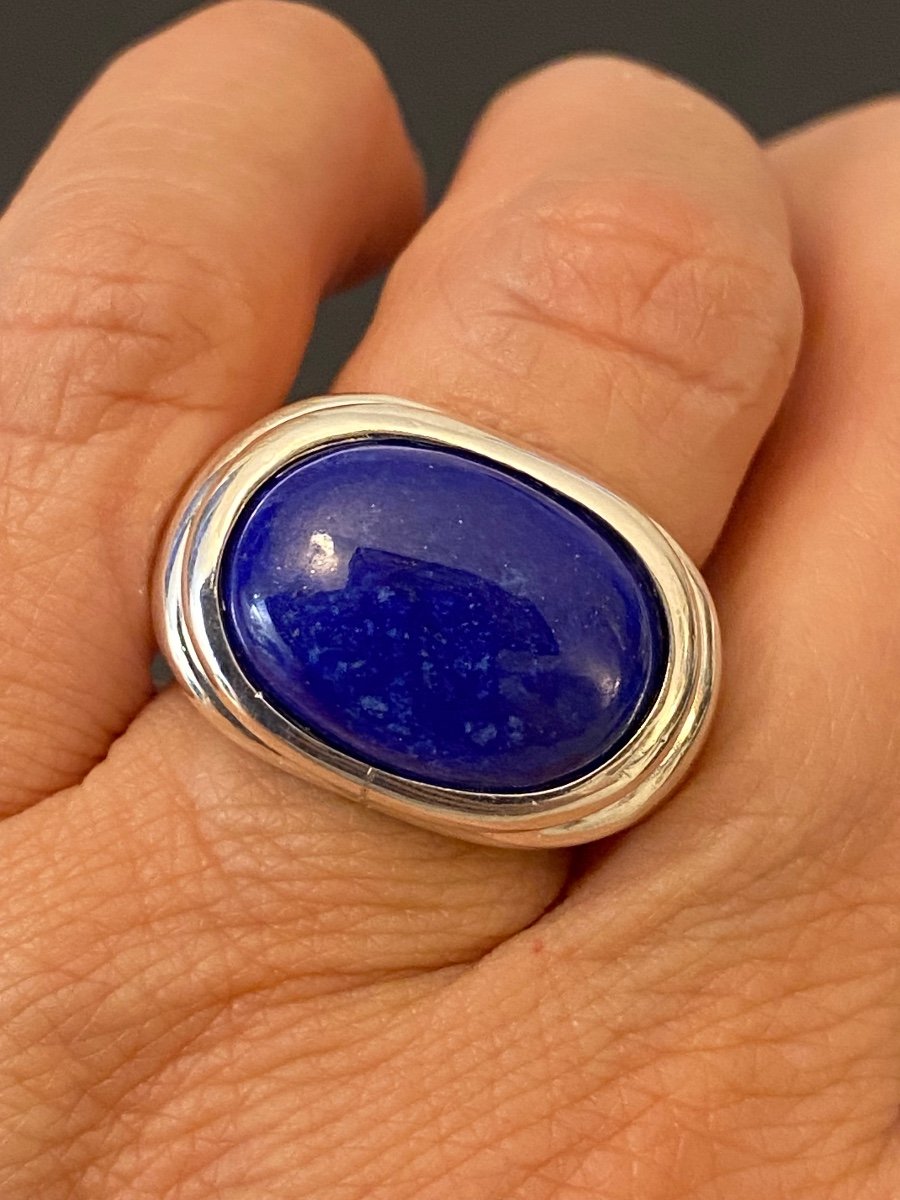 Silver And Lapis Lazuli Ring-photo-2