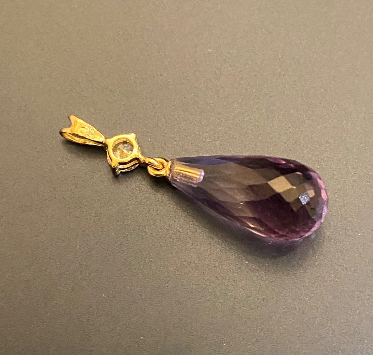 Pendentif Or , Diamant Et Amethyste-photo-4