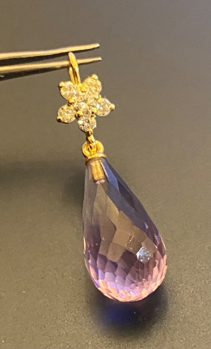 Pendentif Or, Diamants Et Amethyste-photo-2