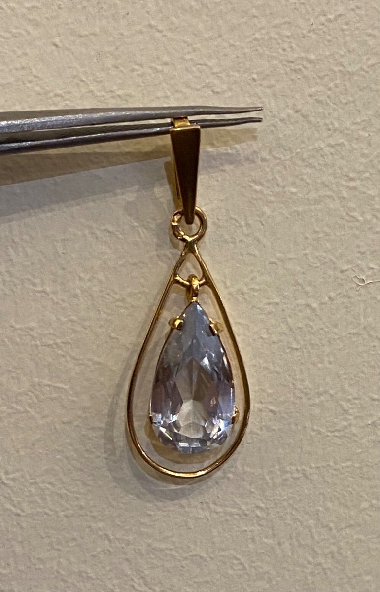 Gold And Aquamarine Pendant-photo-2