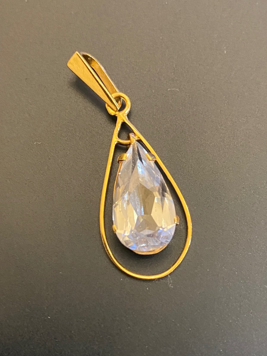 Gold And Aquamarine Pendant