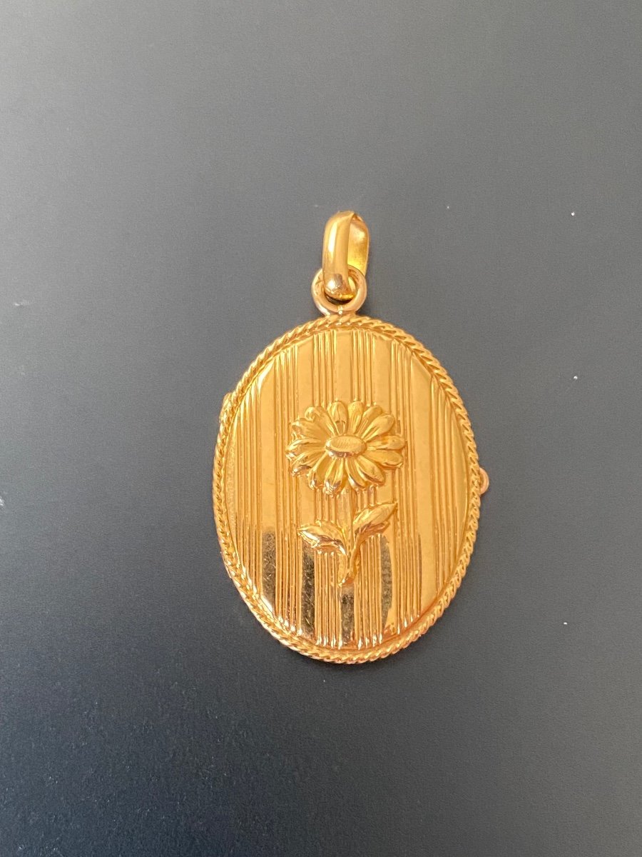 Souvenir Holder Pendant In Gold 750/1000 Eme-photo-2