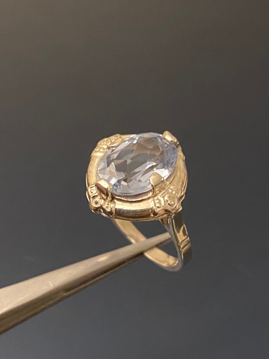 Old Silver And Topaz Ring-photo-3