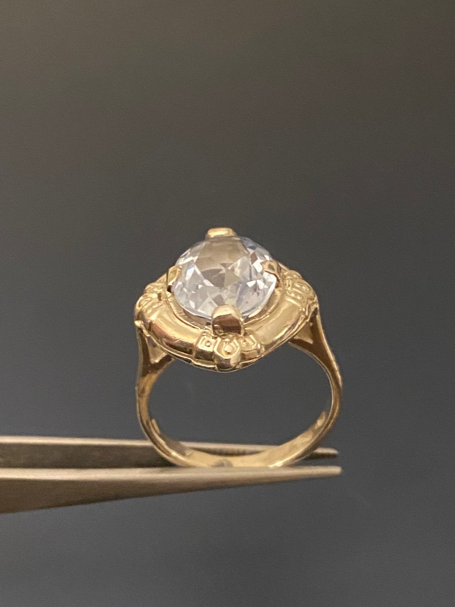 Old Silver And Topaz Ring-photo-3