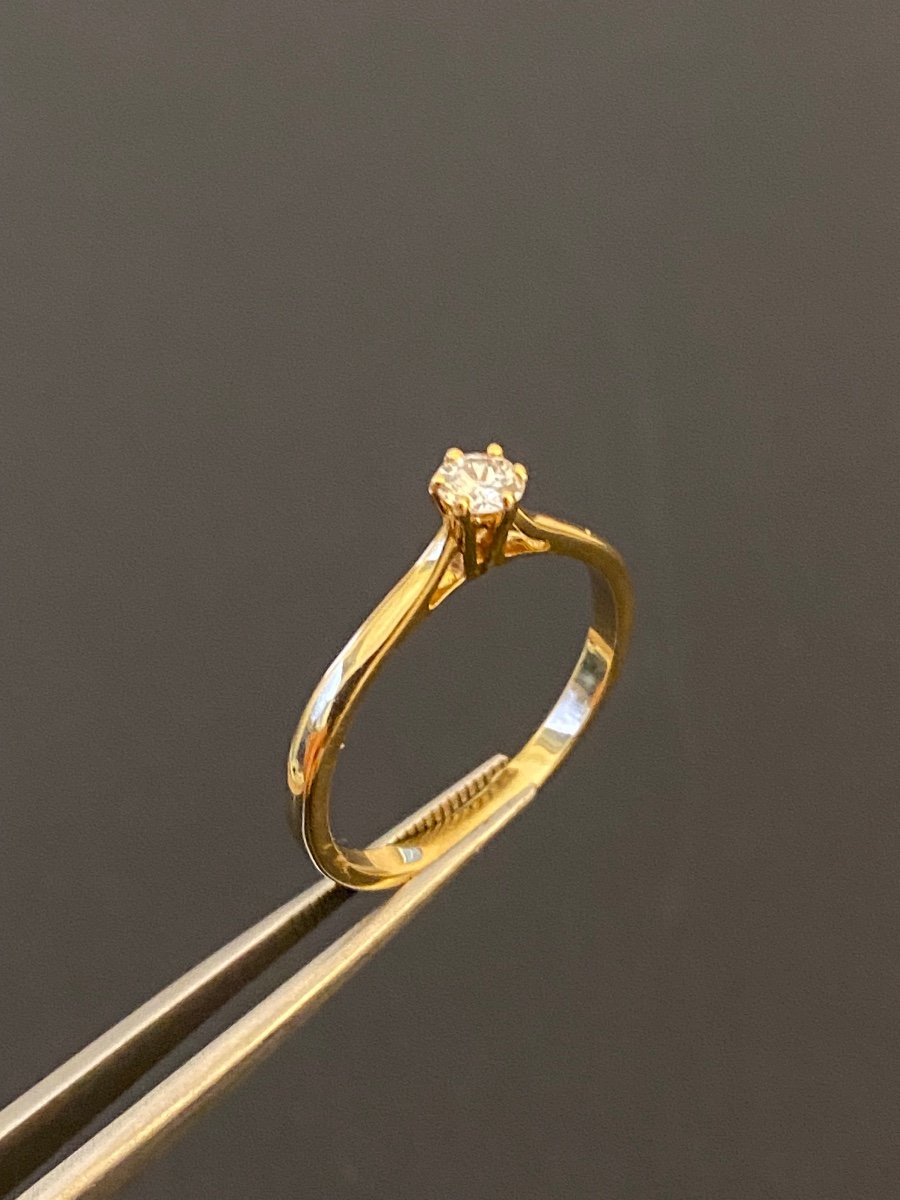 Bague Solitaire En Or Et Diamant -photo-4