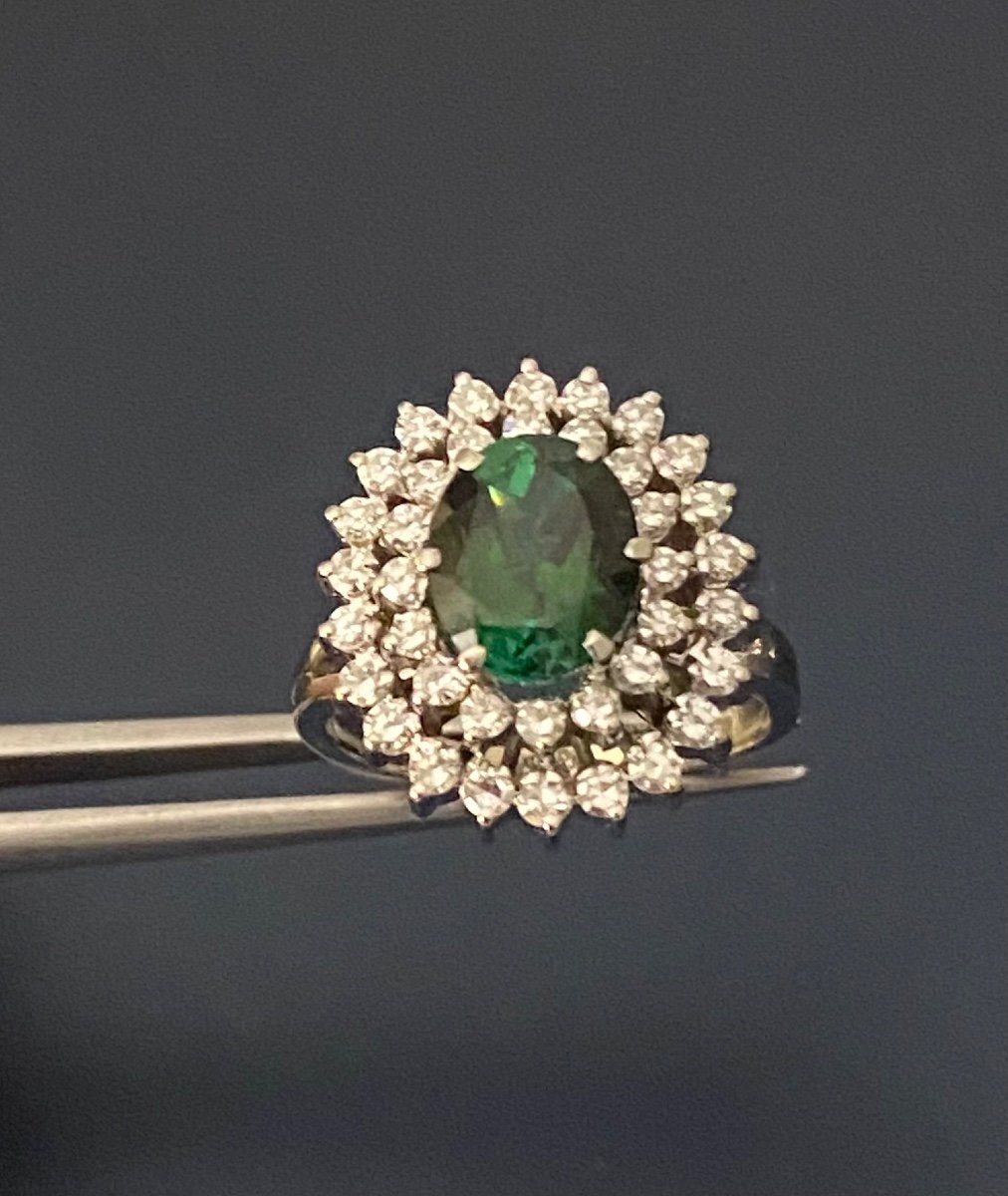 Bague Or, Tourmaline Et Diamants