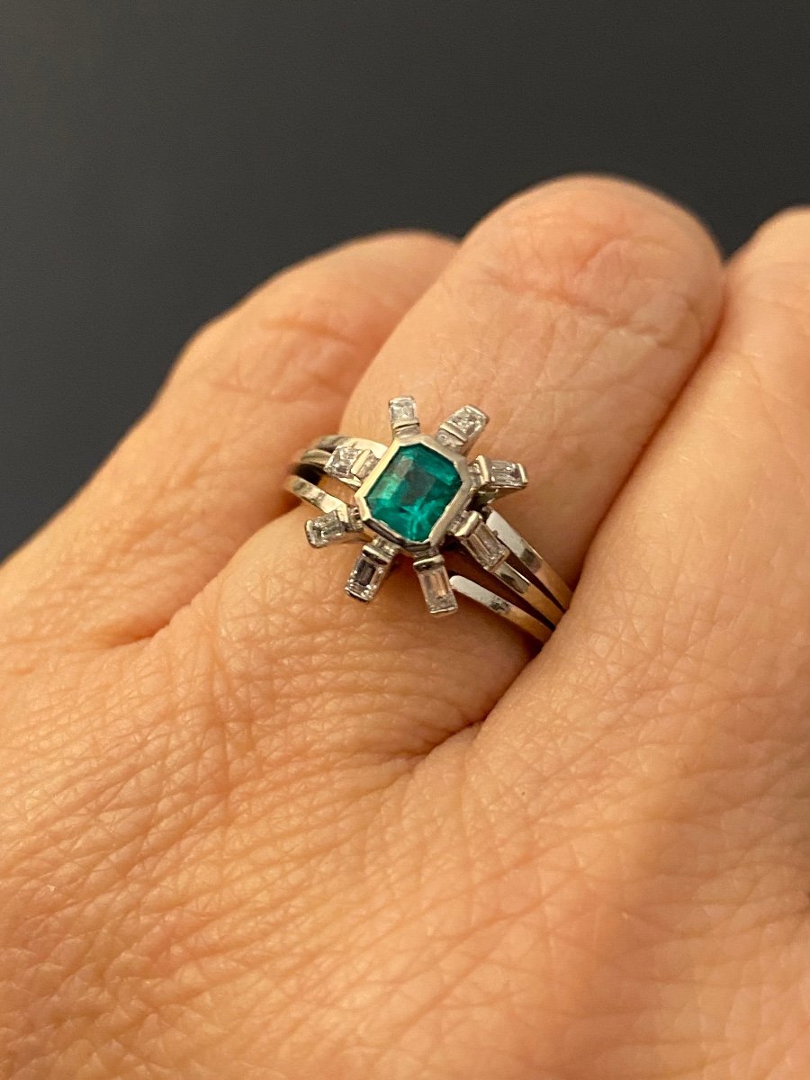 Gold, Emerald And Diamond Ring-photo-2