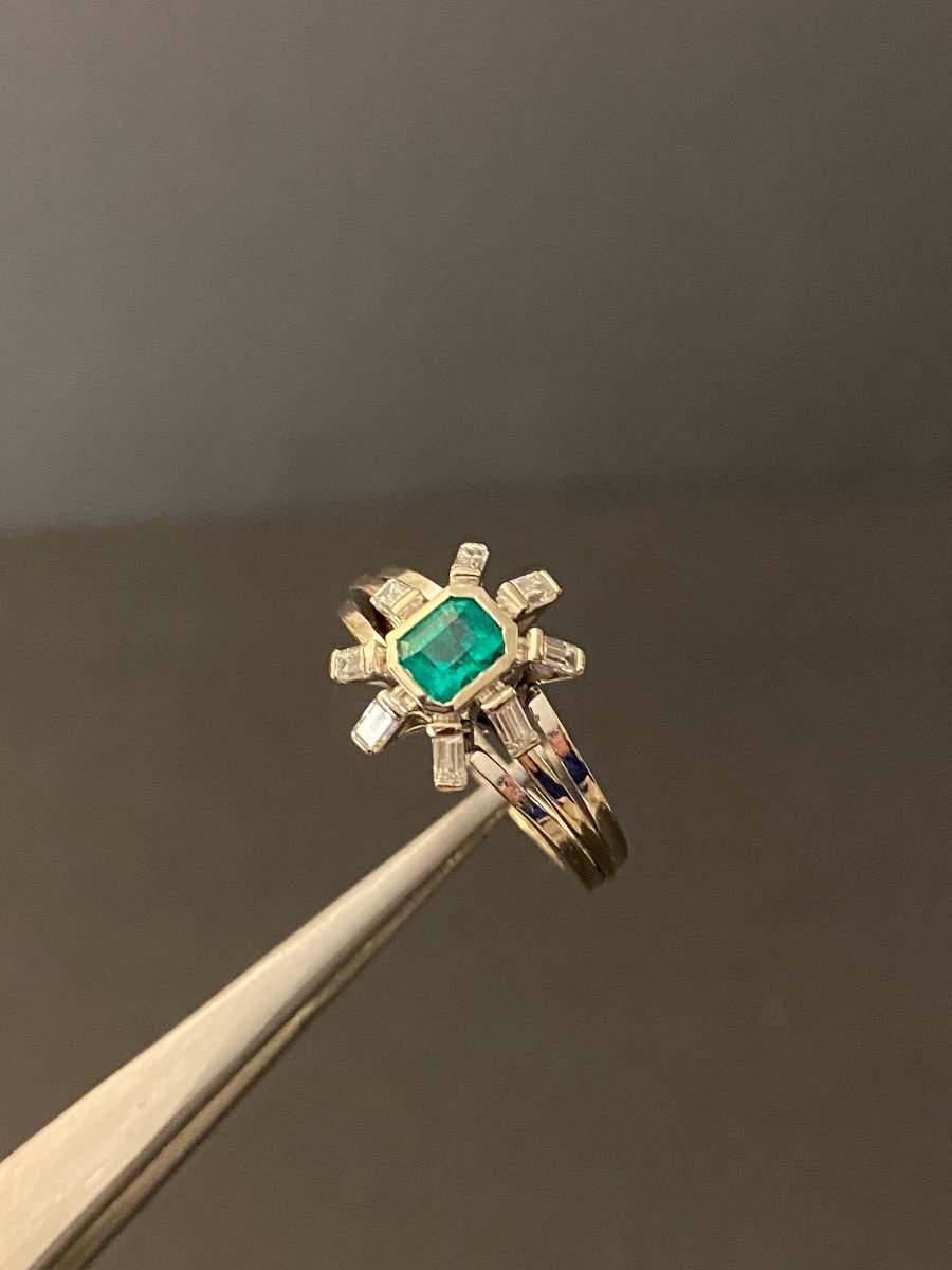 Gold, Emerald And Diamond Ring