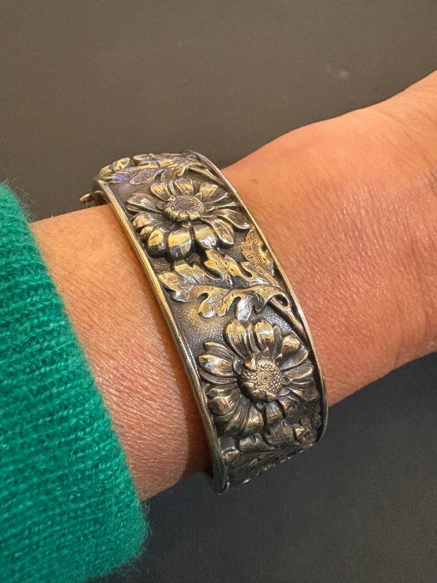 Art Nouveau: Bracelet Angent 800/1000 Eme. -photo-4