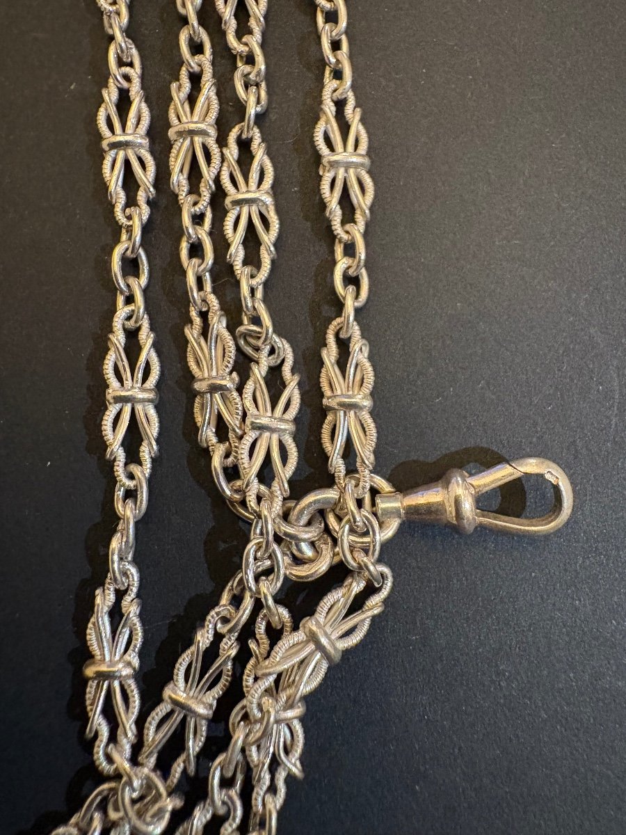 Antique Silver Watch Chain-photo-2