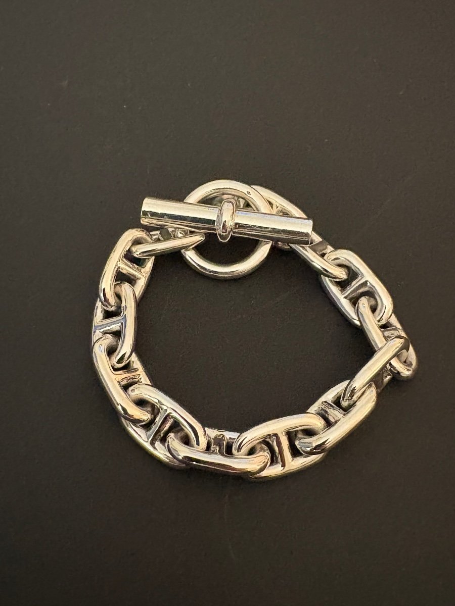 Hermès: Silver Anchor Chain Bracelet. Large Model.-photo-2