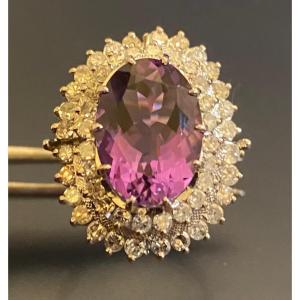 Old Gold, Amethyst And Diamond Ring