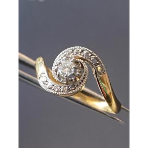 Old Tourbillon Ring In Gold And Diamonds
