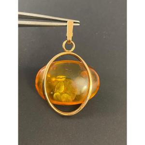 Gold And Amber Pendant