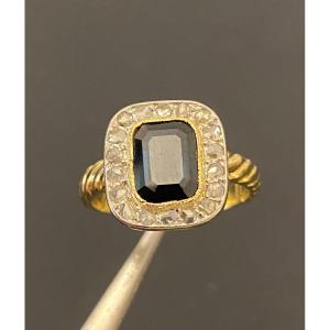 Old Ring In Gold, Sapphire And Diamonds