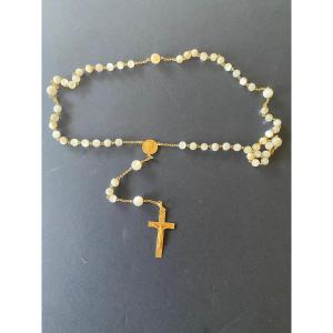 Old Rosary In Gold And Mother-of-pearl