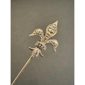 Épingle  à Cravate Fleur De Lys En Argent