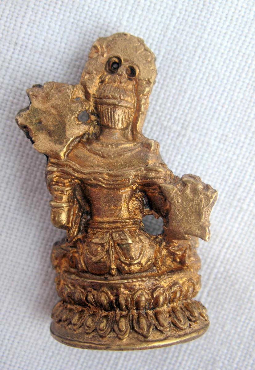 Poids à opium en bronze doré représentant la déesse Tara. Tibet ou Népal, XIXème-photo-4