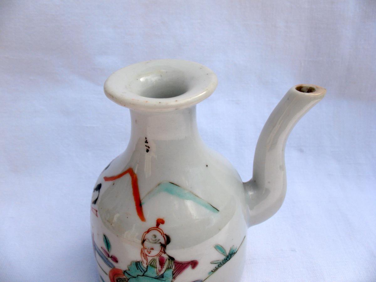 Verseuse en porcelaine de Chine. Décor polychrome. XVIIIème siècle-photo-2