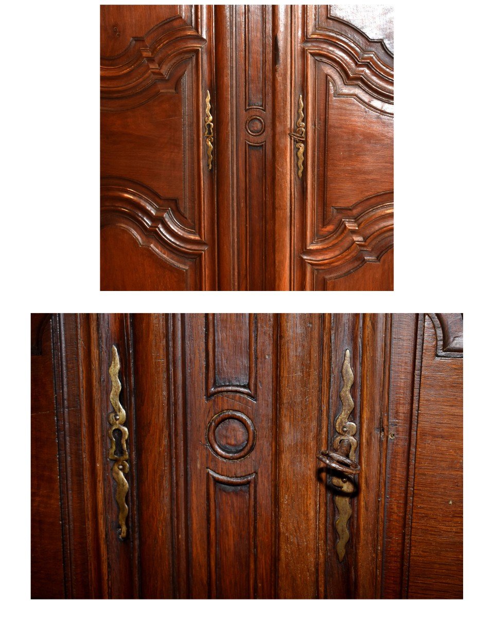 18th Century Parisian Wardrobe In Solid Oak, Ile De France Region, Regency.-photo-3