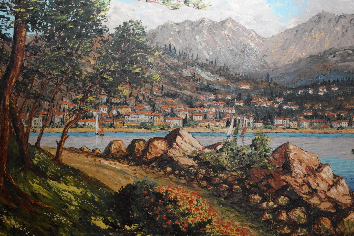 René Bondenet, Mediterranean Landscape View Of Menton From The Le Corbusier Trail At Cap Martin-photo-4