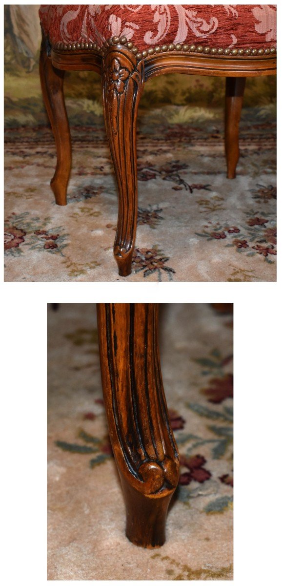 Louis XV Style Stool, Footrest Seat, Small Bench-photo-3