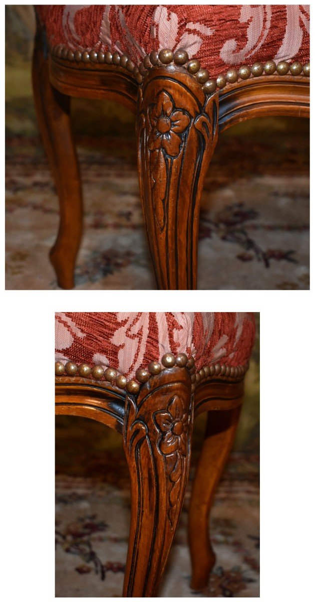 Louis XV Style Stool, Footrest Seat, Small Bench-photo-4