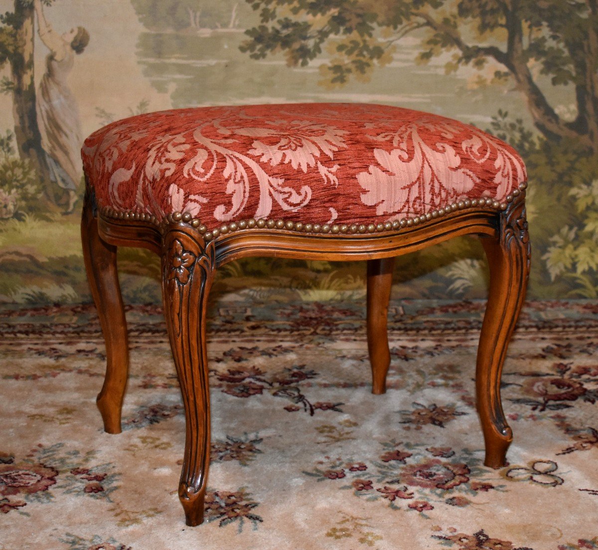 Louis XV Style Stool, Footrest Seat, Small Bench