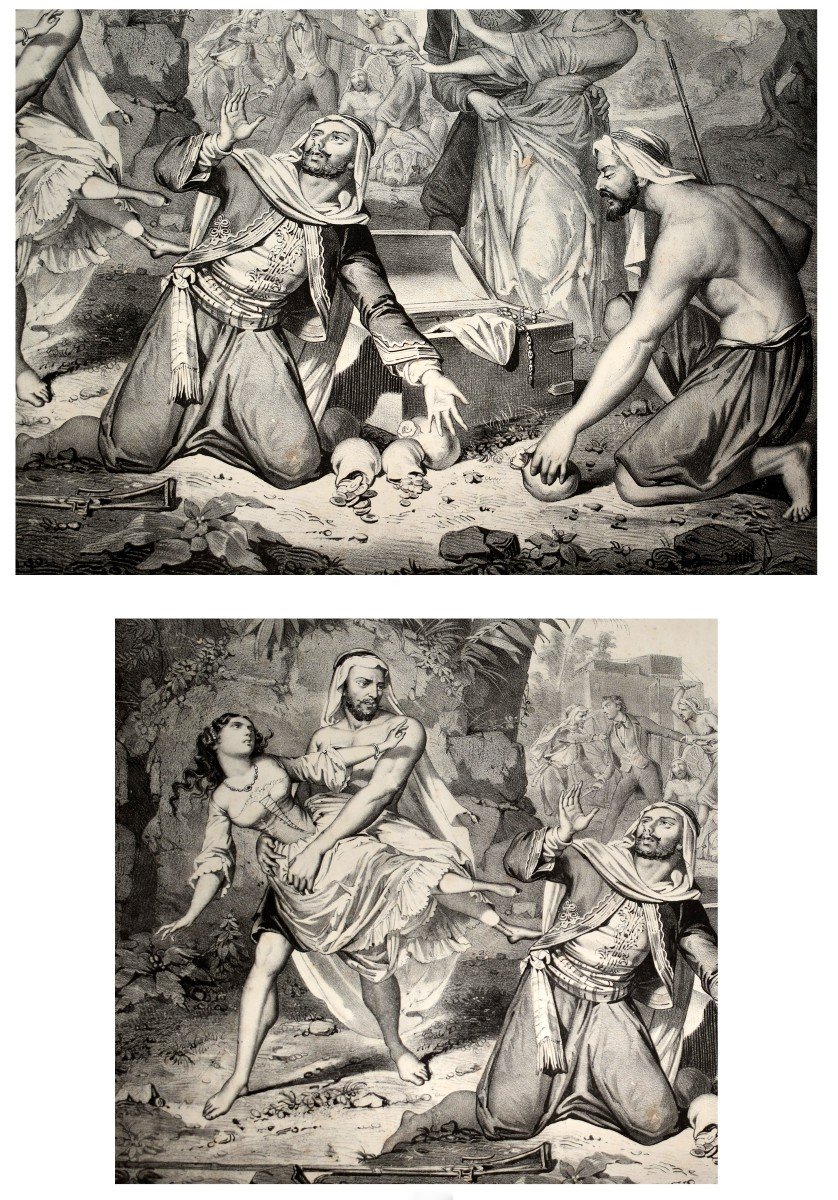 Important Pair Of Engravings Engraved By François Benjamin Vayron, And Published By V. Camand-photo-3