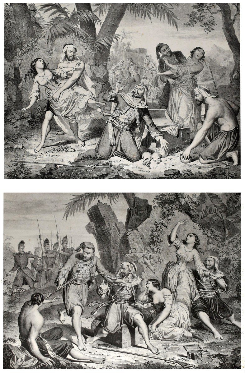 Important Pair Of Engravings Engraved By François Benjamin Vayron, And Published By V. Camand