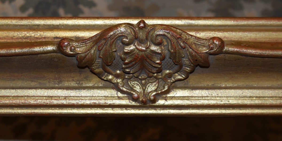 Très Grand et important  Cadre Sculpté  En Bois Et Stuc Doré De Style Régence - Louis XV ,  -photo-3