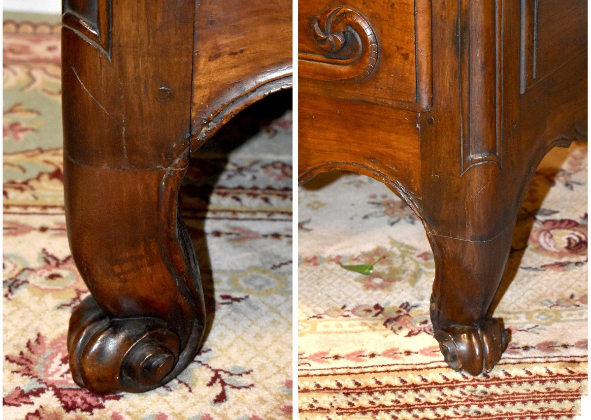 18th Century Commode In Cherry And Solid Oak, 3 Drawers, Languedoc Region, Castres-photo-7