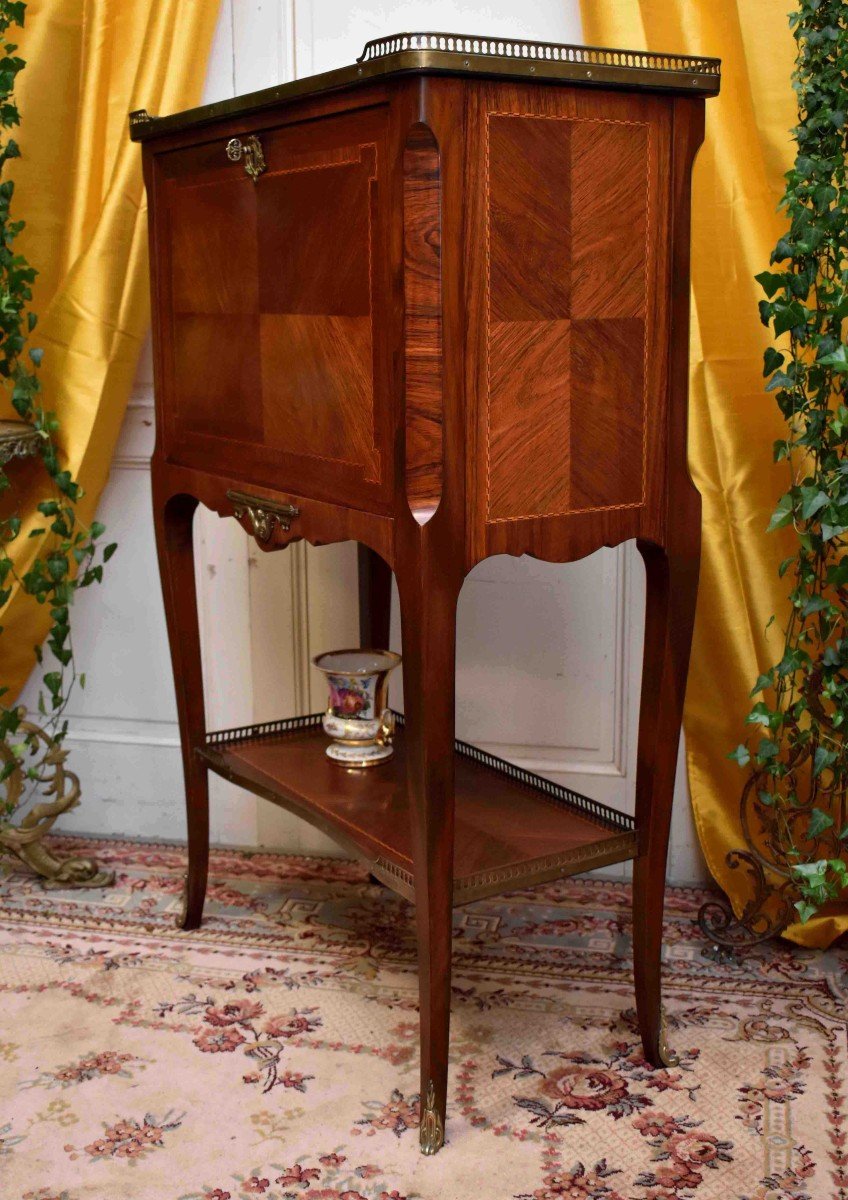 Lady's Secretary, Small Marquetry Drop-leaf Desk, Occasional And Miscellaneous Use Furniture-photo-1